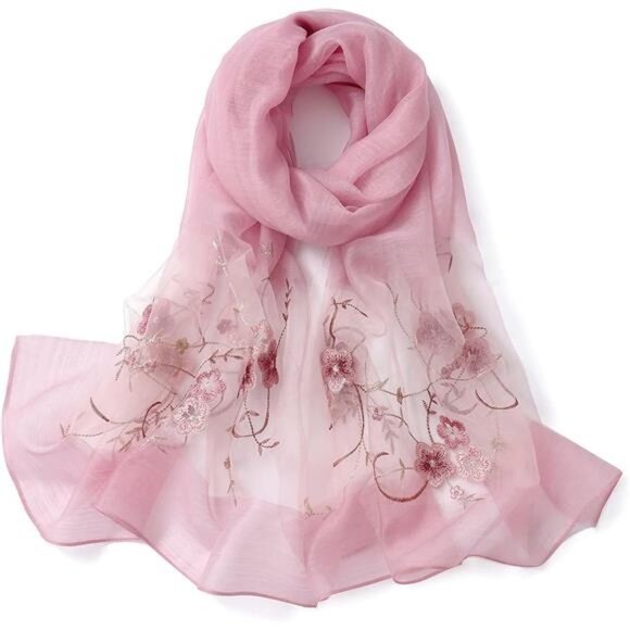 Women Silk & Wool Long and Large Scarf Shawl Wrap For Evening Dress - Picture 1 of 7